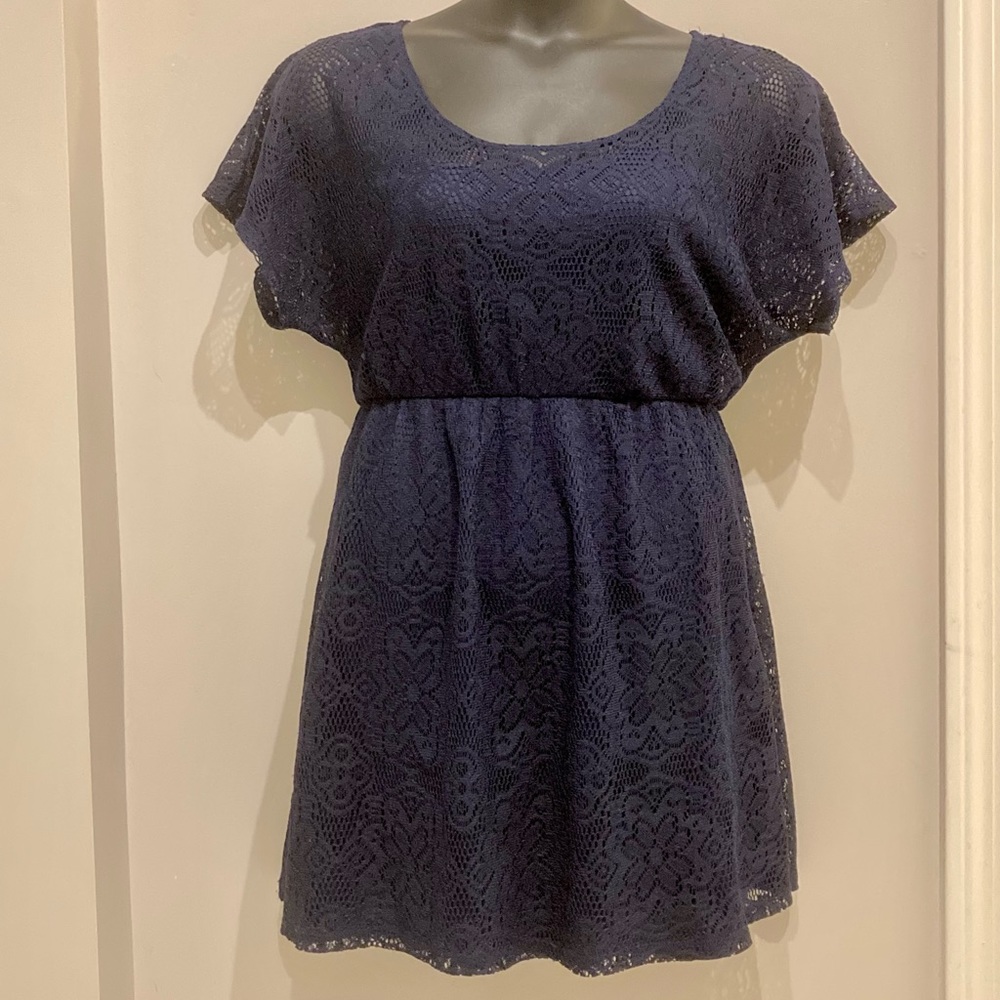 Navy crochet lace summer dress